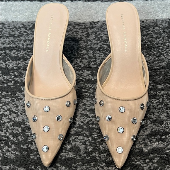 Loeffler Randall Paloma rhinestone embellished mesh mule, nude, size 8 NIB! - Picture 4 of 10